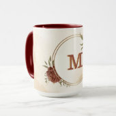 テラコッタアーストーンフローラグリーンコーヒーマグ マグカップ (正面左)