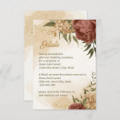 テラコッタアーストーンフローラ結婚グリーンリー エンクロージャーカード (正面/裏面)