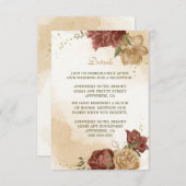 テラコッタアーストーンフローラ結婚グリーンリー エンクロージャーカード (正面/裏面)