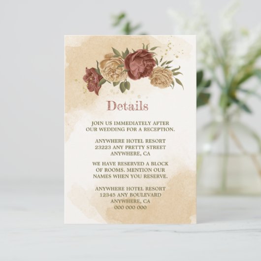 テラコッタアーストーンフローラ結婚グリーンリー エンクロージャーカード (スタンド正面)