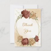 テラコッタアーストーンフローラ結婚グリーンリー サンキューカード (正面)