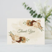 テラコッタアーストーンフローラ結婚グリーンリー サンキューカード (スタンド正面)