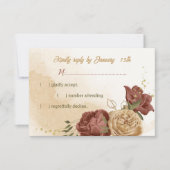 テラコッタアーストーンフローラ結婚グリーンリー 出欠カード (正面)