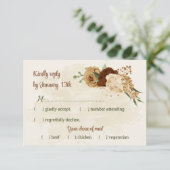 テラコッタアーストーンフローラ結婚グリーンリー 出欠カード (スタンド正面)