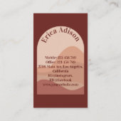 テラコッタアーストーン抽象芸術ボホシックアーチ 名刺 (裏面)