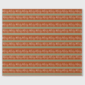 テラコッタアースメリートーンメリークリスマス ラッピングペーパー (フラット)