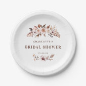 テラコッタアース – トーンフローラボホブライダルシャワー ペーパープレート (正面)