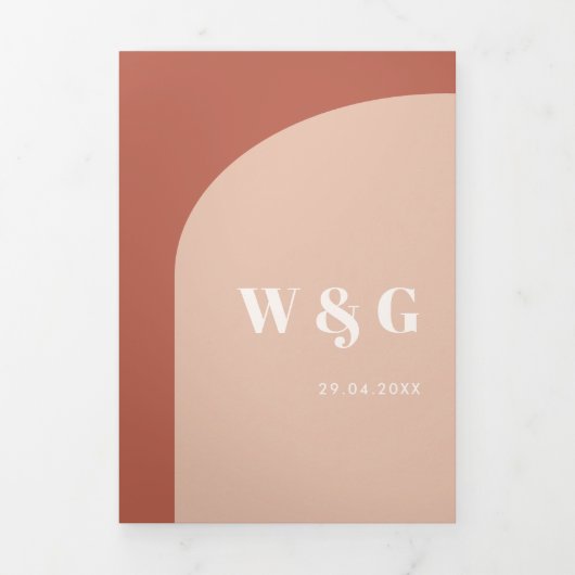 テラコッタアーチすべて1つの結婚式招待状 三つ折り招待状 (カバー)