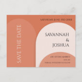 テラコッタアーチウェディング日付はがきを保存 ポストカード (正面)