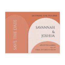 テラコッタアーチウェディング日付はがきを保存