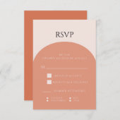テラコッタアーチウェディングRSVPカード 出欠カード (正面/裏面)