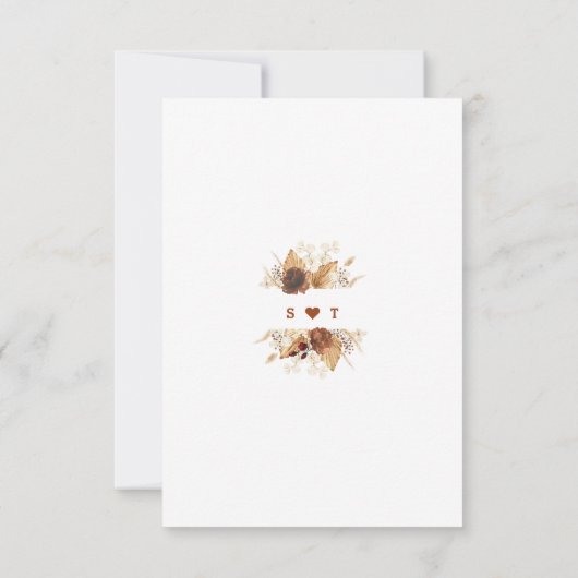 テラコッタアーチパンパスグラスソングリクエス結婚ズ 出欠カード (裏面)