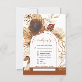 テラコッタアーチパンパスグラスソングリクエス結婚ズ 出欠カード