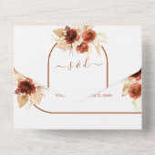 テラコッタアーチパンパスグラス結婚フローラ オールインワン招待状 (裏面)