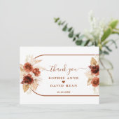 テラコッタアーチパンパスグラス結婚フローラ サンキューカード (スタンド正面)