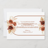 テラコッタアーチパンパスグラス結婚フローラ サンキューカード (裏面)