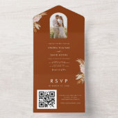 テラコッタアーチフォトパンパスグラス結婚フローラ オールインワン招待状 (内側)