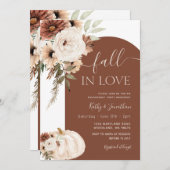 テラコッタアーチフローラパンプキンボホ秋インラブ 招待状 (正面/裏面)