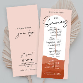 テラコッタアーチボヘミアンロゴ爪、 ネイルサロンスパメニュー ラックカード