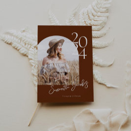 テラコッタアーチミニマモダンリスト写真卒業 招待状