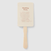 テラコッタアーチミニマリストフォーマル結婚式 プログラム ハンドファン (裏面)