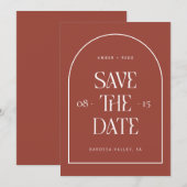 テラコッタアーチレトロミニマルモダンフォント セーブザデート (正面/裏面)