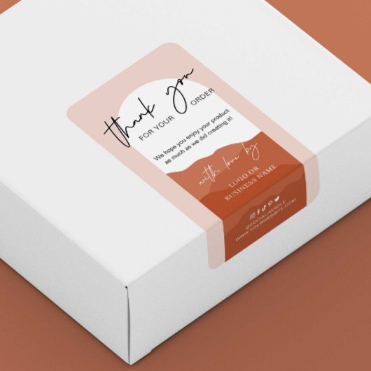 テラコッタアーチロミニマルゴありがとうボックスシール ラベル