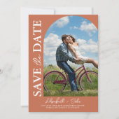 テラコッタアーチ写真結婚式の日付を保存 セーブザデート (正面)