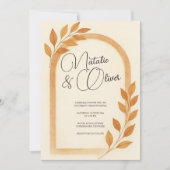 テラコッタアーチ紅葉結婚式招待状 招待状 (正面)