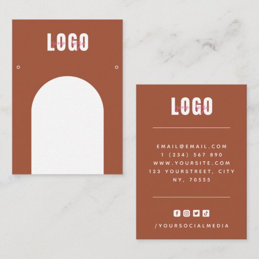 テラコッタアーチ追加ロゴジュエリーイヤリングディスプレイ 名刺 (正面/裏面)