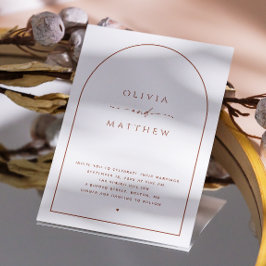 テラコッタアーチ。エレガントミニマ結婚リストQR 招待状