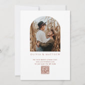 テラコッタアーチ。エレガントミニマ結婚リストQR 招待状 (裏面)