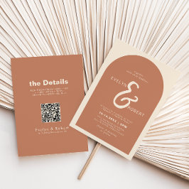 テラコッタアーフォーマルチバックアンドフロント結婚ズ 招待状