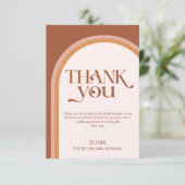 テラコッタアーモダンチブライダルシャワーサンキューユー カード (スタンド正面)