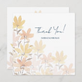 テラコッタイエロー水彩の野生の花 サンキューカード (正面/裏面)