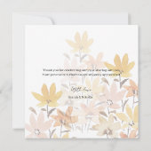 テラコッタイエロー水彩の野生の花 サンキューカード (裏面)