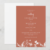 テラコッタイン春モダン結婚式招待状 招待状 (正面/裏面)