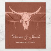 テラコッタウェスタン素朴カウズスカル ワインラベル (シングルラベル)