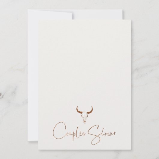 テラコッタウェスタン素朴カップルのシャワーブライダル 招待状 (裏面)
