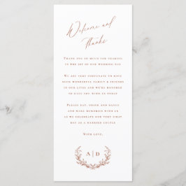 テラコッタウェディングデイウェルカムとサンキューカード メニュー