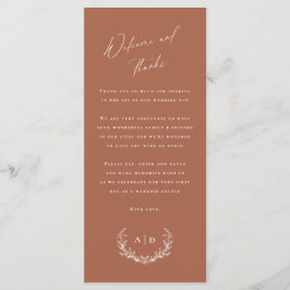 テラコッタウェディングデイウェルカムとサンキューカード メニュー