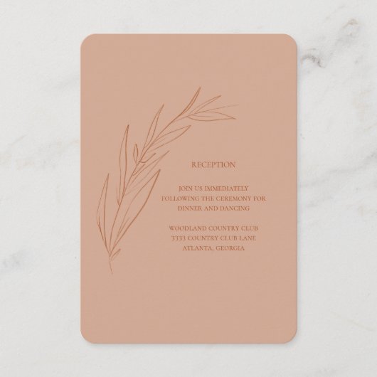 テラコッタウェディングレセプションエンクロージャカード エンクロージャーカード (正面)