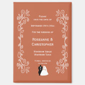 テラコッタウェディング日付のマグネット花婿を保存 マグネット (正面)