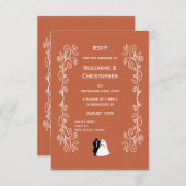 テラコッタウェディングRSVPカード新郎新婦デザイン 出欠カード (正面/裏面)