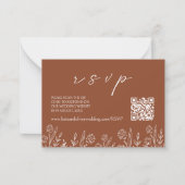 テラコッタウェディングRSVP | QRコードエンクロージャカード ノートカード (正面)