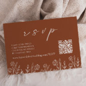 テラコッタウェディングRSVP | QRコードエンクロージャカード ノートカード