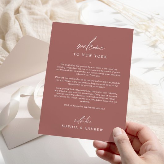 テラコッタウェルカムの旅程サンキューカード 招待状