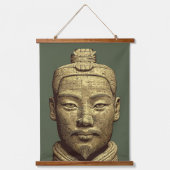 テラコッタウォリアー – 古代金ゴールドアート 吊り下げ型タペストリー (正面)