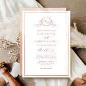 テラコッタウォーターカラーエレガントモノグラム結婚ズ 招待状