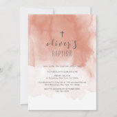 テラコッタウォーターカラーデザートクロスボーイバプテスマ 招待状 (正面)